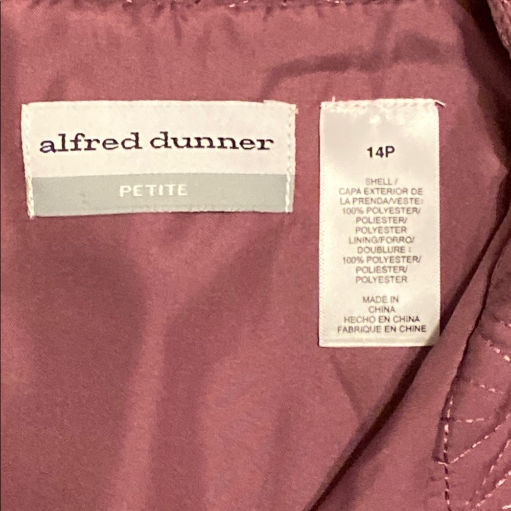 Alfred Dunner Quilted Mauve Puffer Jacket - Picture 2 of 7